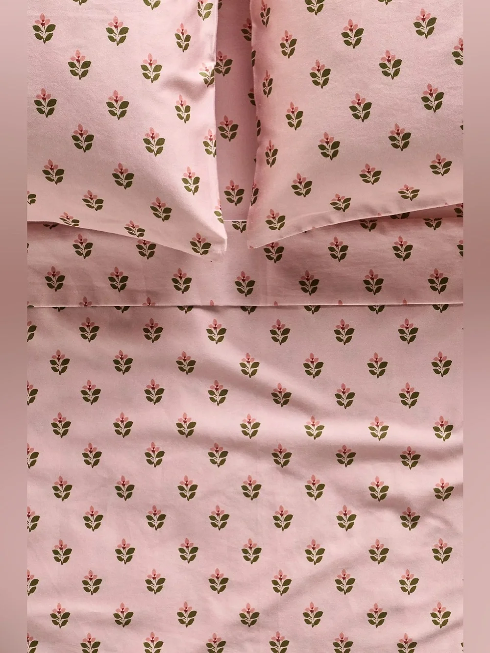 Anthropologie MINDTHEGAP Organic Cotton Sateen Printed King Sheet Set Jaipur NWT